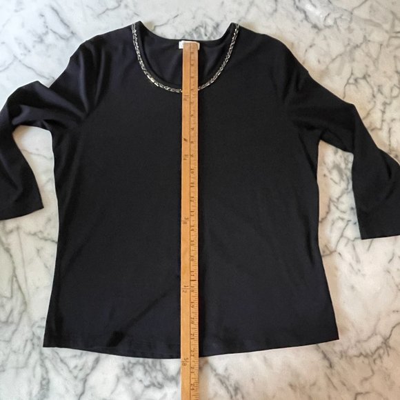 Gerry Weber Collection round neck black jersey w/ bead detail -Size 10 - Picture 5 of 10